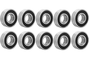 FTORY Kugellager - 10 Stück 6202-2 Std. 15x35x11 mm Doppelseitige, gummidichtete, kugelversiegelte Stahlkugellager