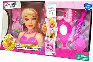 YSAMAX Head Doll Play Set, Beautiful Large Doll PLay set, Hair Styling Head, Doll Play Set for Girls, Entertaining And Fun, Pretend-Play World, Present For Girls