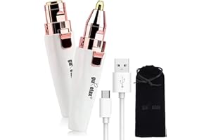 ‎GURELAX Wiederaufladbarer Augenbrauentrimmer und Gesichtshaarentfernung für Frauen (verbessert im Jahr 2023), schmerzloser Gesichtshaarentferner Augenbrauenrasierer für Lippen Nasenkörper mit Flanellbeutel