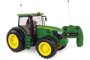 TOMY BIG FARM BRITAINS - Tracteur Radiocommandé John Deere 6210R, Tracteur Jouet 42838, Tracteur Électrique avec Son et Lumière, Réplique Détaillée à l'Échelle 1/16, Adapté aux Enfants dès 3 ans