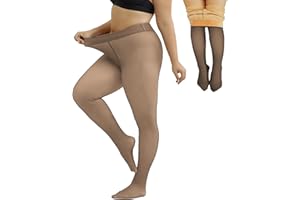 Merlvida Collant Polaire Femme Effet Transparent S-3XL - Collant Thermique Épais, Legging Chaud Femme Hiver - Collants à Taille Haute et Doublés Grande Taille