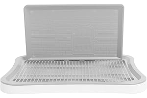 PLPLAAOO Toilette per addestramento per cani con colonna a parete Vasino da addestramento portatile in rete per cuccioli rimovibile per animali domestici di taglia piccola e media nera (Bianco)