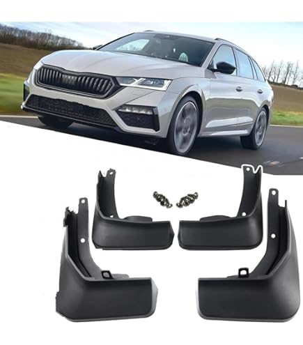 4 x Schmutzfänger Spritzlappen VORN + HINTEN KOMPLETT SET für Skoda Octavia 2 II 1Z