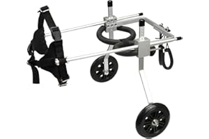 Anmas Power Fauteuil Roulant Chien, Réglable Chariot Chien handicapé pour la Rééducation des Jambes Arrières, Deux Roues Dog Wheelchair (XS)
