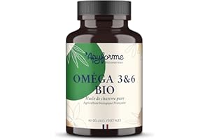 Apyforme - Omega 3 et 6 BIO et VEGAN - A base d'Huile de Graines de Chanvre - Sans Huile de Poisson - 100% Végétal - 90 Gélules - Fabriqué et Cultivé en France