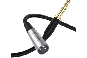 EBXYA XLR to TRS Male 2M/6ft 2packs 6.35mm Jack Microphone Cable Interconnect Cord Patch Lead