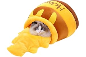 Plesuxfy Katzenbett | Honey Pot Nest Pet House Katzenbett für Hauskatzen | Extra weiche und Bequeme Katzenbetten für kleine Hunde, Katzen, Welpen und Kätzchen im Innenbereich