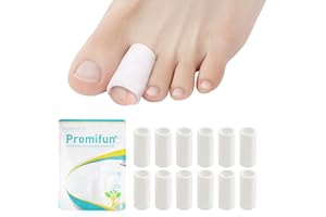 Promifun Protezioni per dita dei piedi in silicone – Confezione da 12 cuscinetti in gel morbido per alleviare il dolore – manicotto in silicone per dita a martello, calli, vesciche (Bianco)