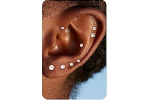 Adramata Piercing Labret Sin Hilos 14K Oro Anillos Nariz Acero Quirurgico Piercing Oreja Piercing Tragus Piercing Nariz CZ Labret Monroe Cartílago Helix Piercing 20G 18G 16G