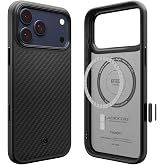Spigen iPhone 17 Pro Max ile Uyumlu MagSafe Kılıf Enzo Aramid T Mag Fit Kamera Kontrol G&uuml;&ccedil;lendirilmiş Aramid Dokulu ince Siya