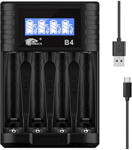 Czvv Pile Ricaricabili AAA Litio1,5V - Caricatore 4 Slot Intelligente LED Con 4 Pezzi Batterie Lithium Alta Capacità 1100mWh - Caricabatterie Ricarica Rapida 2H, 1300 Cicli, Durata Ultra Lunga 10 Anni - 8