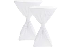 Hussenkönig 2er Set Stehtischhusse Tischhusse Husse für Stehtisch Bistrotisch Tischdecke Größen Ø 60 cm 70 cm 80 cm Weiß