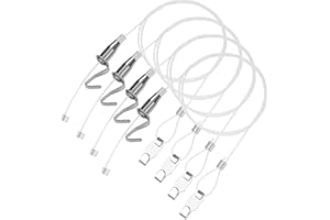 Uihol - Confezione da 4 fili invisibili per appendere le foto con gancetti per foto regolabili e gancio a S in metallo, per guide per appendere foto; kit per esporre foto in gallerie d’arte (1 m)