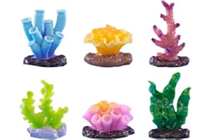 Voyyphixa 6 Pezzi Decorazione per Acquario Pianta di Corallo Coralli e Acquatiche Piante di Acquario Artificial Coral Plant for Fish Tank Decorative Decorazioni Ornamenti per Acquari Confezione (6PCS)