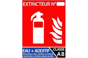 MONDIAL EXTINCTEUR Panneau extincteur eau pulvérisée additif 100x150 mm