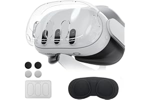 Olycism Custodia Protettiva per Meta Quest 3 Shell Protettiva per Oculus Quest 3 Accessori con Custodia VR Controller Grips Caps Copriobiettivo Pellicola Temperata