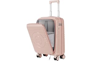 Artebeads Maleta de Viaje Cabina, PP Material Trolley Rígida Expandible con Ruedas Giratorias y Cierre de Combinación, Equipaje de Mano Resistente y Duradero, Ligero(Rosa, 55x38x23cm)