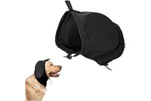 LONGHAO Hunde-Ohrenschützer zur Geräuschunterdrückung & Gehörschutz,Ohrenschutz für Hunde Gehörschutz,Beruhigender Kapuzenpullover,Hals und Ohrenwärmer,für alle Rassen (schwarz)