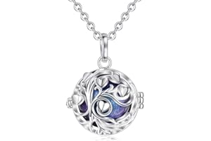 AEONSLOVE Collier Bola Grossesse Pendentif Arbre de Vie Collier Musique Carillon Bell pour Femmes Enceinte Bébé, Cadeau Original de Noël Anniversaire, Chaîne 114cm