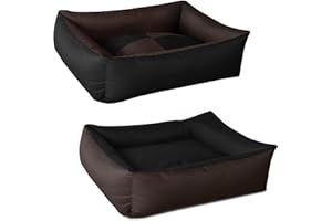 BedDog 2in1 Hundebett MAX Quattro, großes Hundekörbchen aus Cordura, waschbares Hundebett mit Rand, Hundesofa für drinnen, draußen, XXL, Mocca, schwarz-braun