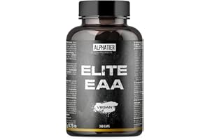 ALPHATIER SUPPLEMENTS ALPHATIER Capsules d'EAA - 360 Mega Caps à 750mg - hautement dosé - 8 acides aminés essentiels - Elite EAAs sans stéarate de magnésium - Gélules aminés - Fitness Supplement