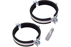 SKIR'CO (2 piezas) Soportes de tubo con revestimiento de goma para tubos de 109-112 mm, abrazaderas de tubo, soportes de tubería para montaje en pared y techo