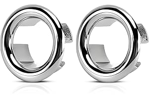 SIYUPU Sink Overflow Ring, 2 PCS Overflow Sink Hole Cover Kitchen Sink Overflow Cover Bathroom Bath Overflow Cover Sink Hole Round Overflow Cover Basin Trim Overflow Drain Cap Cover Insert in Hole Spares