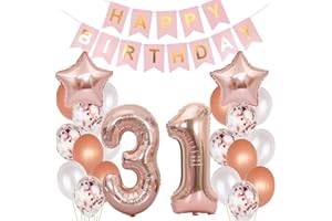 HOPEWEY Decoración globos 31 cumpleaños Rosa Oro globo 31 años cumpleaños Mujer, globos 31 Años Decoracion Cumpleaños Mujer decoracion cumpleaños 31 años Mujer,Globos 31 Años Cumpleaños Mujer Rosa Oro