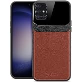Zebana Samsung Galaxy A71 ile Uyumlu Kılıf Zebana Lens Deri Kılıf Kahverengi