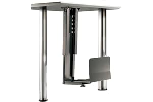 ROLINE Mobiletto salvaspazio Porta-PC con Robusta Struttura in acciacio Color Nero