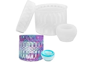 AFUNTA - 3 stampi in resina per colata e stampi in silicone con coperchio, per gioielli fai da te