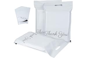 ‎HOMEWIT 60 Versandbeutel Plastik 300 x 400mm mit"Thank You" Versandtaschen Blickdicht und Reißfest, Tragbare Versandbeutel,Versandumschläge mit Selbstklebendem Streifen -Weiß