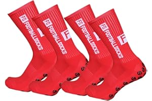 Dinjunxi Calzini Antiscivolo Calcio Uomo 2 Paia Calze Sportive Traspiranti, EU 39-46 / UK 6-11 Calze Grip Calcio Addensare Calzini per Calcio Pallacanestro Tennis Yoga Trekking