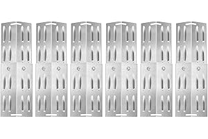GLARETEX Universal Burner Cover Set, Stainless Steel Flame Plate Replacement Parts for Tepro EL Fuego Tepro Weber Landmann Burnhard Gas Grills, Pack of 6