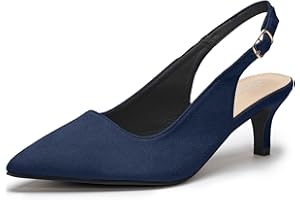 EDITCOZY Womens Court Shoes Slingback Kitten Heel Sandals Pointed Toe Heel Comfortable Dress Shoes Wedding Pumps