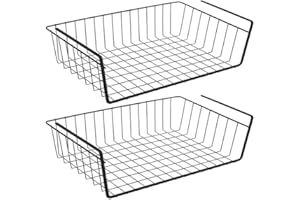NOBILE LOVELYCARE 2 Cestelli sottoripiano portaoggetti 40cm cesto sotto ripiano NERO organizer dispensa o armadio sotto mensola tavolo o scrivania