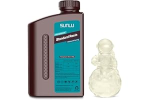 SUNLU 3D Drucker Standard Resin, Geringe Schrumpfung und Schnelle Aushärtung Resin, 365-405nm UV Resin für Die Meisten LCD/DLP/SLA Resin 3D Drucker, 1000G, Transparenz