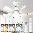Exrp Socket Ceiling Fans with Lights and Remote - Socket Fan light with Dimmable Led Light Bulb, 3 Colors 3000K-6500K, 2000 Lumens, Screw in Small Ceiling Fan for Bedroom Living Room Kitchen Garage