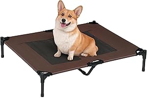 PawHut Brandina per Cani in Metallo e Tessuto Oxford Traspirante, 92x76x18 cm Marrone e Nero