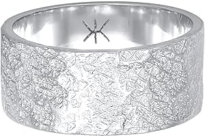 Kuzzoi Anello da uomo (9 mm) forgiato a mano, anello da uomo in argento sterling 925, alla moda, stile usato, anello con struttura rustica lucidato, misura anello 60-66, 0612992920