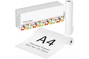 ASprink Rotolo di Carta Termica A4, 8,27 "x11,69", Compatibile con Qualsiasi Marca di Stampante Portatile M832, Carta Termica in Rotolo con 2 Rotoli