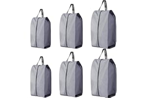 CJWLKJ 6Pcs Multi-Size Travel Shoe Bags Portable Travel Gifts Shoe Organizer with Zipper Closure, Waterproof Nylon Shoe Storage Organizer with Handle Travel Bags for Men and Women, Grey