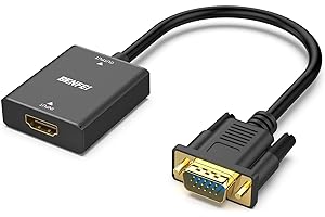 BENFEI Adaptateur HDMI Femelle vers VGA mâle Compatible pour clé TV, Ordinateur, Ordinateur Portable (Uniquement de la Source HDMI au Moniteur/téléviseur VGA, Non bidirectionnel)