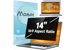 Mamol Laptop Privacy Screen 14 Inch 16:9 Aspect, Anti Glare Blue Light Privacy Filter Protector, Removable 14inch Security Shield Compatible With Hp/Dell/Acer/Lenovo/ThinkPad/Samsung/Asus/Sony