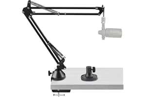 GEEKRIA Stojak mikrofonowy, ramię mikrofonu ze stopu aluminium, kompatybilne z Fifine K669, K670, K670B, K658, K678, AmpliGame A6T, A8, uchwyt na biurko, czarny