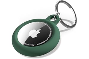 oakxco for Airtag Keychain Silicone, Airtag Holder with Key Ring, Air Tag Cover Cute Accessories for Kids, Luggage, Car Dog Collar, Car, Compatible with Apple Airtag Case Waterproof, Dark Green