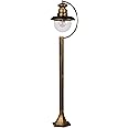 TEKLED Gardens Artu Outdoor Pathway Bollard Lawn Light | E27 Compatible Golden Black Post Light | Weatherproof Assurance IP44 | for Garden Trails Driveways Pathways Patios |1 Light (Bulb not Included)