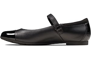 Clarks Scala Gem Youth Leather Shoes in Black