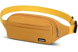 YOOLUAN Waterproof Bum Bag Waist Fanny Packs 4 Zip Pockets Travel Hiking Outdoor Sport Running Belt Holiday Hiking Doggy Bag Money Hip Pouch