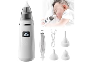 SHENGRUILI Nasensauger Baby Elektrisch,Nasensauger Baby,Nasensekretsauger,Nasenreiniger Wiederaufladbar mit 3 Silikon Tipps Wasserdicht,USB-Aufladbar